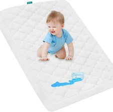 Waterproof Mattress Pad Cover Fits Graco Pack N Play / Mini Crib 39"x27" White