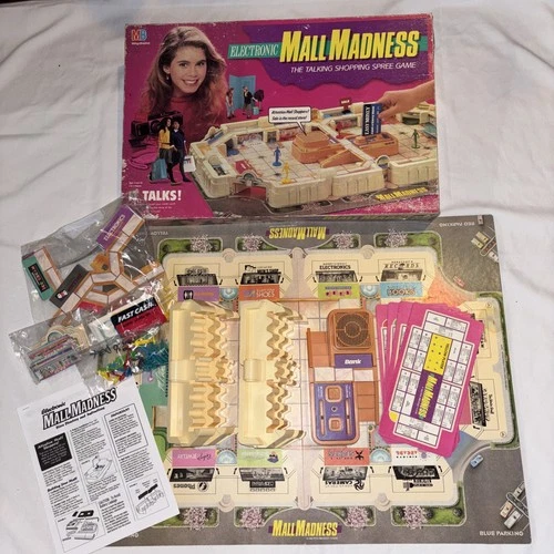 Vintage 1989 Mall Madness Electronic Board Game Milton Bradley WORKING READ DESC