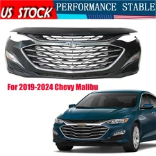 For 2019-2024 Chevy Malibu Front Bumper Cover Upper & Lower Grille Fog Light Set