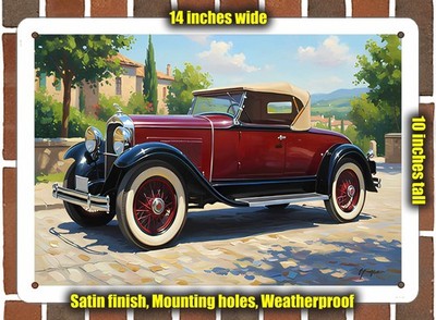 Metal Sign - 1930 Packard 4 Oil Painting - 14x10