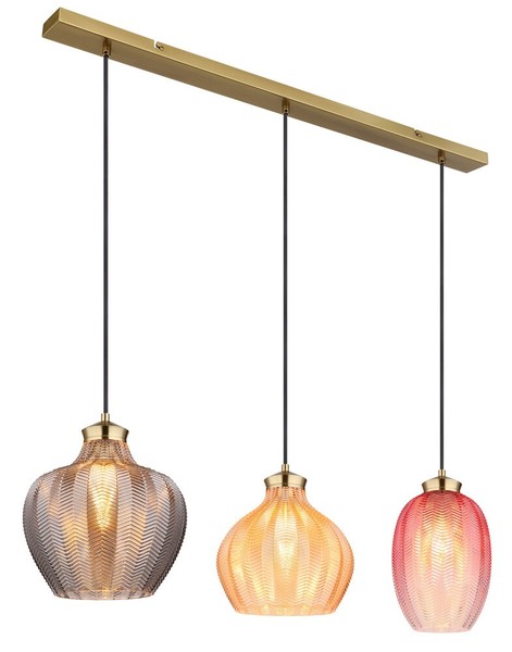 Globo H Jessica HäNgeleuchte Metall Goldfarben Matt, 3X E27-image
