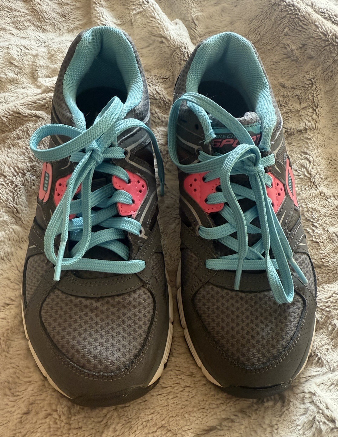 SAOLA Sneakers Skechers donna Agility grigio blu stringate basse suola flessibile taglia 7 5