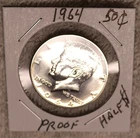 1964 Kennedy Silver Proof Half-Dollar 90% Silver Gem Proof