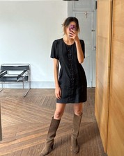 Vintage Black Dress Short Sleeve Dress