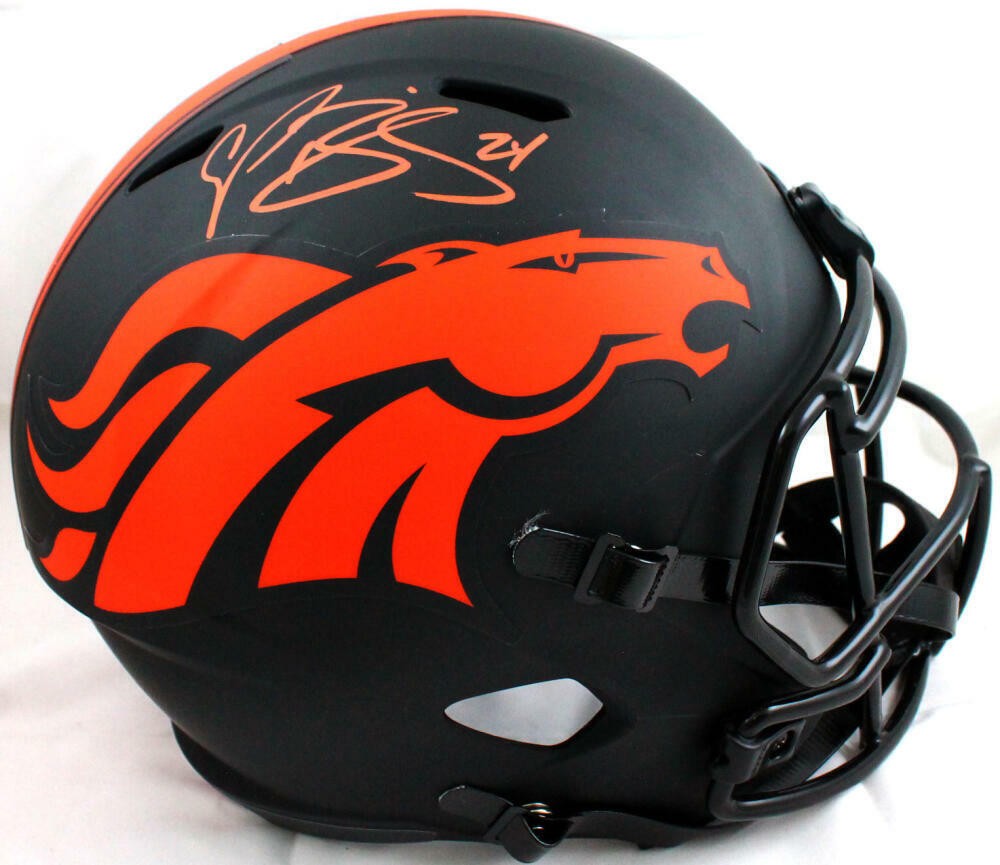 Champ Bailey Autographed Signed Denver Broncos F/S Eclipse Speed Helmet - Beckett W Auth 