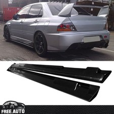 For 01-07 Mitsubishi Lancer Side Skirts Jdm Style Rocker Panel Extension Pu Pair