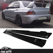 For 01-07 Mitsubishi Lancer Side Skirts JDM Style Rocker Panel Extension PU Pair