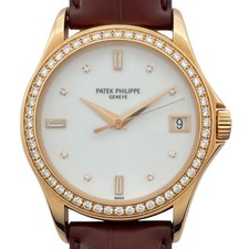PATEK PHILIPPE Calatrava 5108R-001 White 18K Pink Gold Mens Automatic #OK092