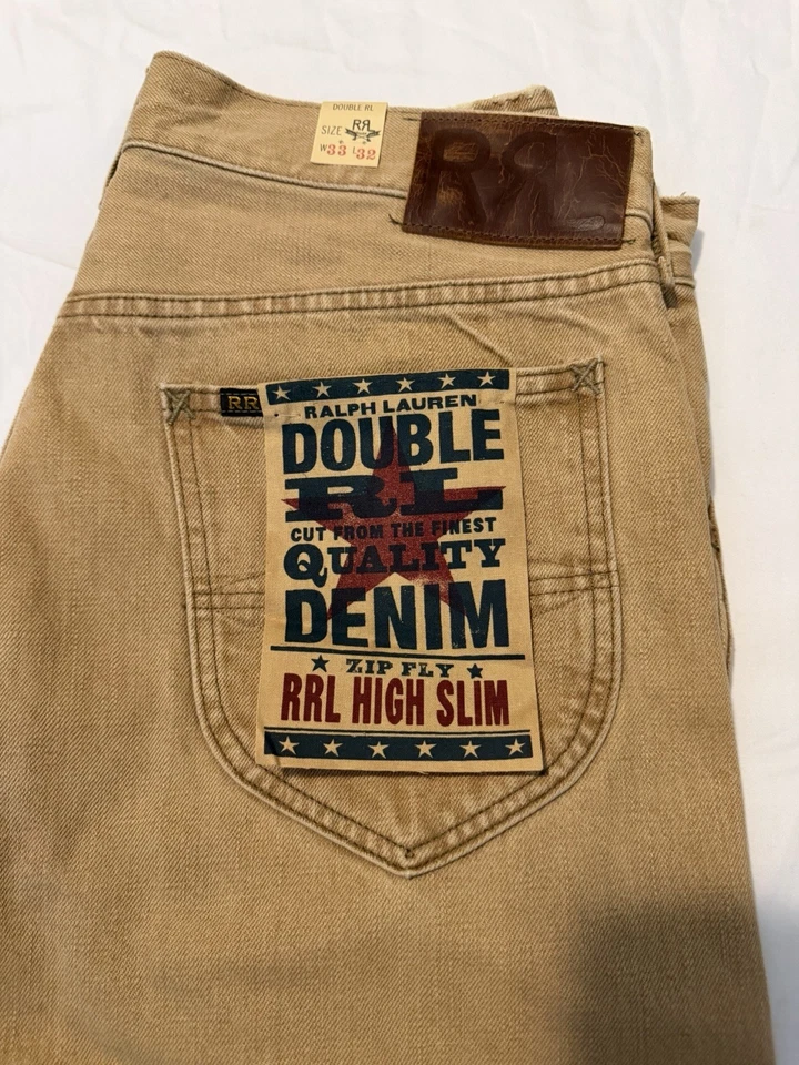 Pantalones occidentales Double RL 33x32 Pana RRL Alto Delgado Vaquero Rancho Foto 2 de 4