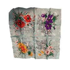 Vintage Floral Print Scarf Lightweight Accessories Fashion Women Made in Japan