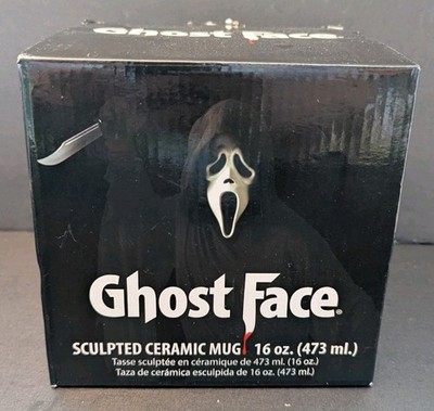 Scream Ghost Face Sculpted Ceramic Mug 16oz Bioworld Horror Brand New in Box