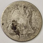 1875 CC Carson City 10c Cents Seated Liberty Dime AG Almost Good Details