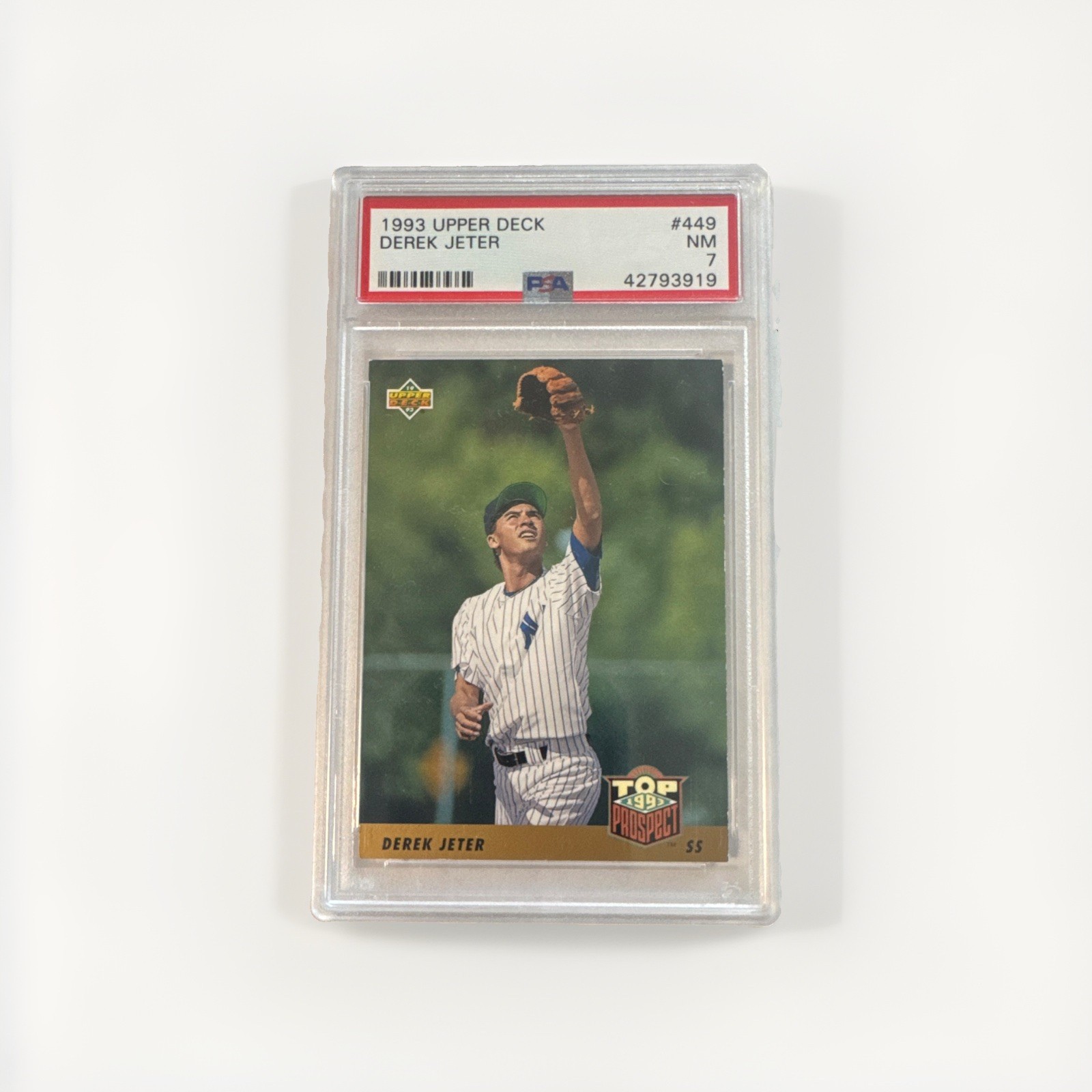 1993 Upper Deck Derek Jeter RC Top Prospect New York Yankees #449 PSA 7