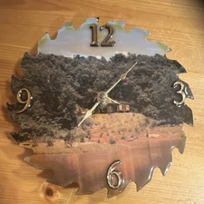 Black  Decker Handpainted Circular Saw Blade Wall Clock with Scenic Image