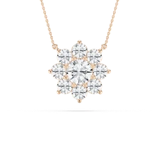 1.95ct CVD Lab Grown Diamond Necklace in 14K Rose Gold for Women
