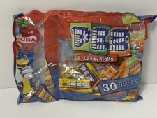 Pez 30 Candy Rolls Bag With USA Heart Dispenser - Sealed - Vintage