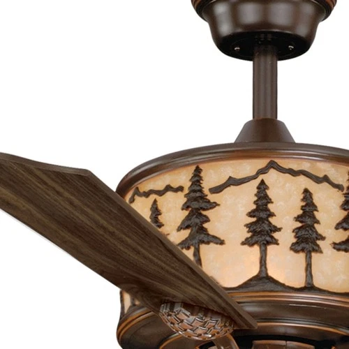 Yosemite 4-Light Ceiling Fan in Rustic Style 18 Inches Tall and 56 Inches Wide - Picture 5 of 7