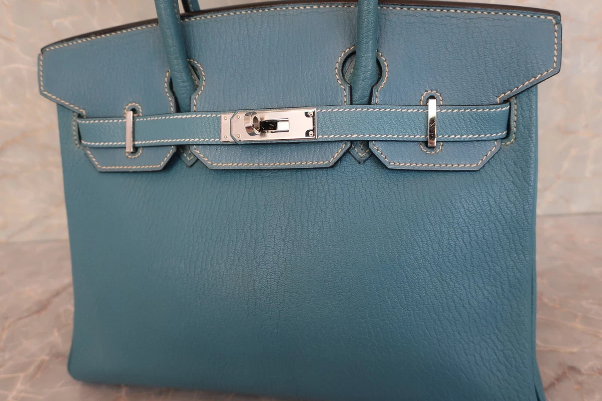 Birkin bag blue jean Clearance
