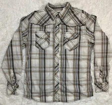 BKE Button Down Shirt Slim Fit, striped brown, white and blue 11226NM