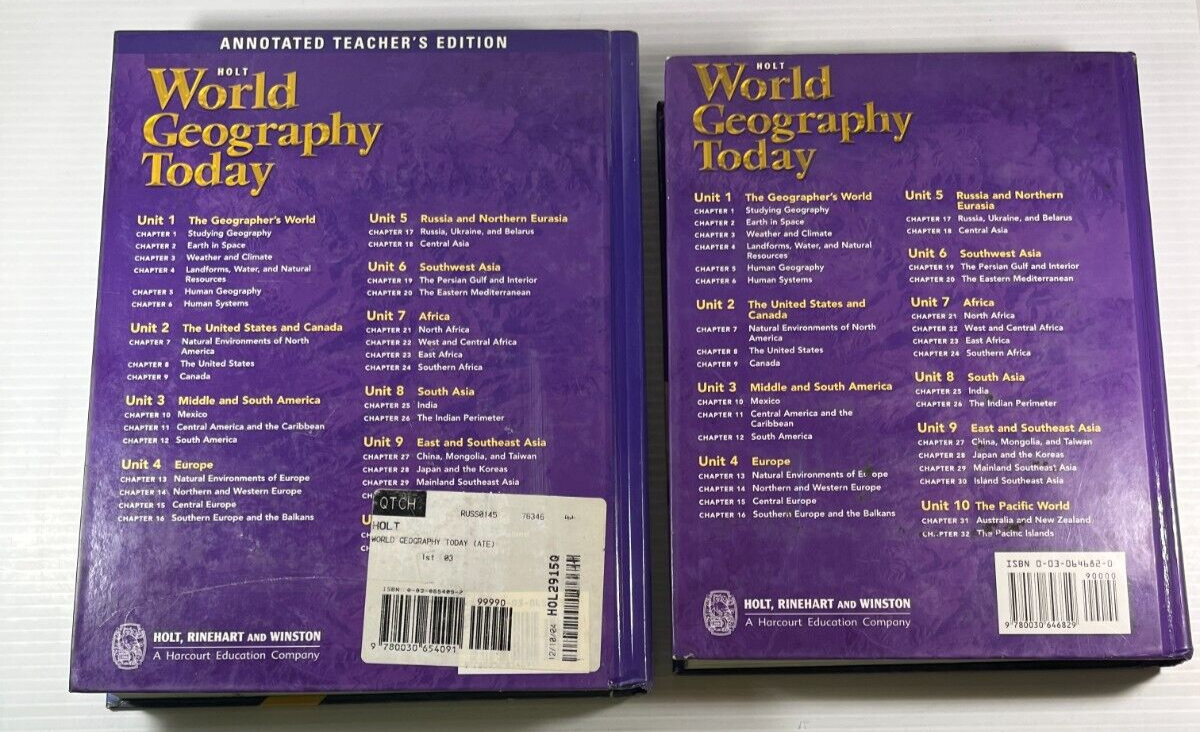 Holt World Geography Today 2003 Student Teacher Bundle Acceptable