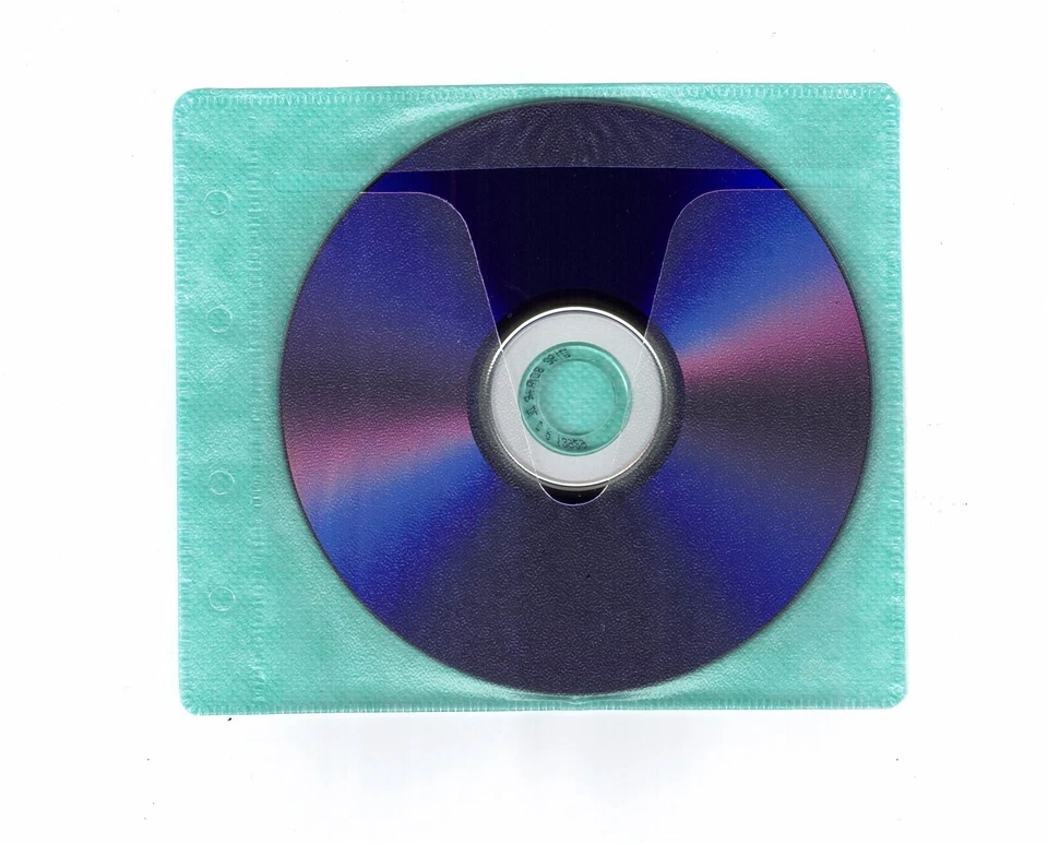 100 CD/DVD/BluRay verde recarga dupla face capa de plástico para fichário de armazenamento - Imagem 2 de 3