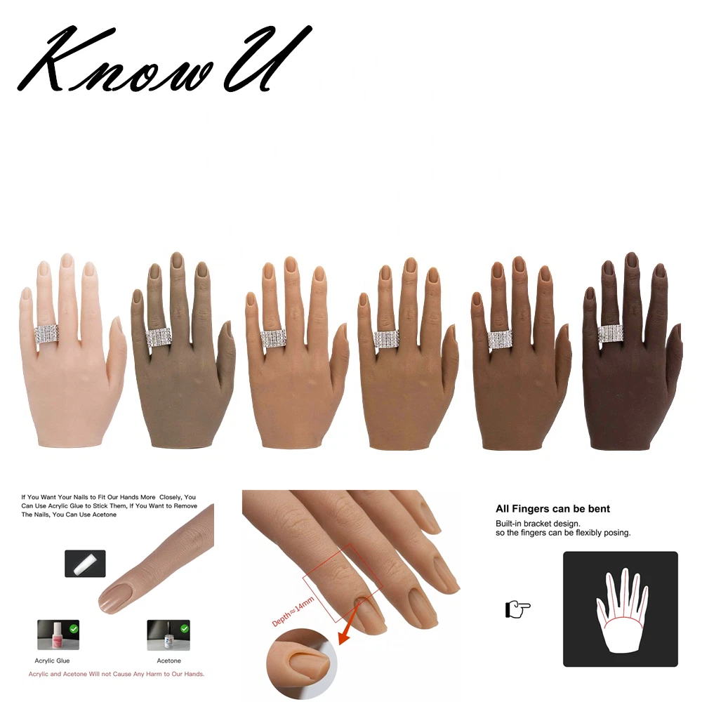 Silicone Model Hand Fake Hand Nail Practice Adult 3D Female