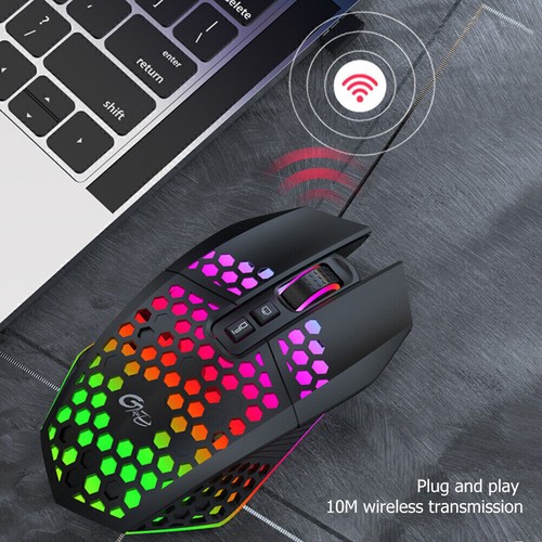 Gaming Maus Optische USB Gamer Mouse 1600DPI RGB Beleuchtet LED Maus PC DE - Bild 5 von 13