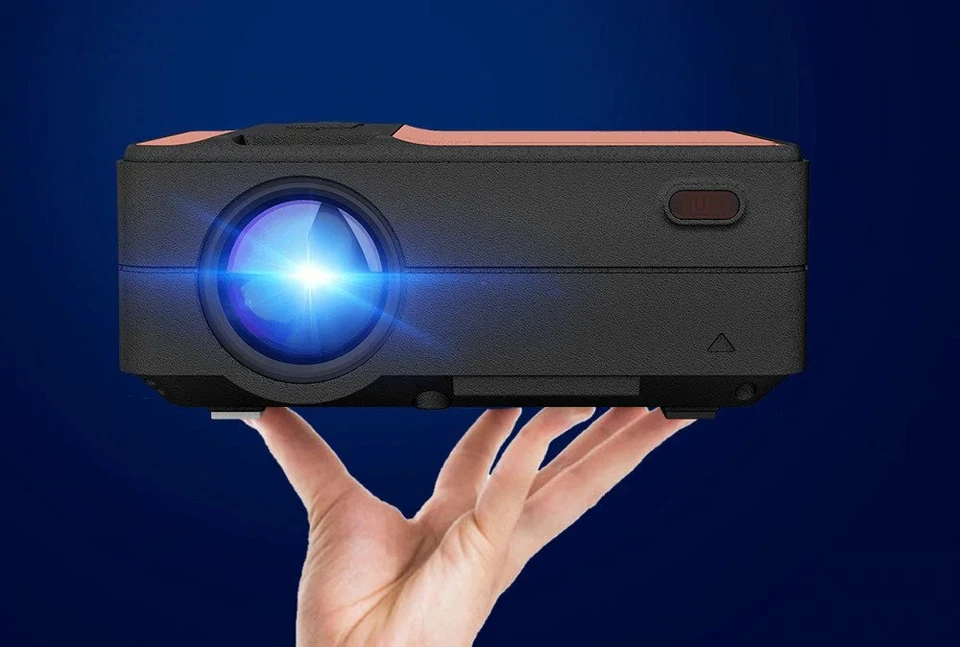 HD Mini Projector 1280 x 720P LED Android 6.0 WiFi Home Cinema Wireless Sync  - Image 2 of 4