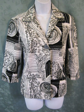 Chico's Blazer Size Small/4 Chico's Size 0 Embroidered 3/4 Sleeve Fully Lined