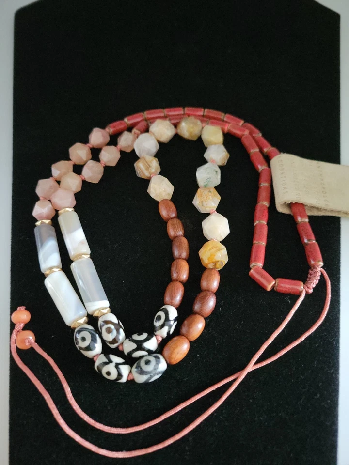  Anthropologie NWT semiprecious gemstone beads long necklace  Rare