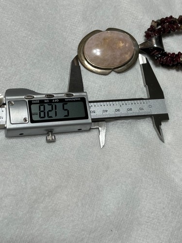 Vintage Sterling Silber Rose Qurtz auf natürlichen Kaschmir Rubinen von DTR (N1047) - Bild 13 von 16