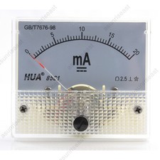 1  DC 20mA Analog Panel AMP Current Meter Ammeter Gauge 85C1 White 0-20mA DC