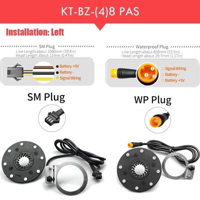 36V-48V E-Bike PAS KT BZ-4 (8) 8 Magnets Pedal Assistant Sensor SM/WP Plug IM