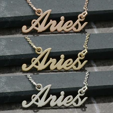 Sterling Silver or 9ct Gold, Rose Plated Zodiac Star Sign Necklace & Chain Gift