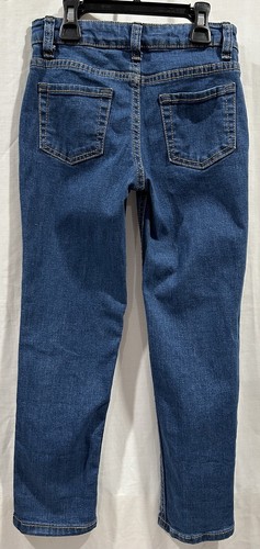 Cat And Jack Girls Blue Super Stretch Straight Jeans Adjustable Waist Size 6 - Picture 2 of 11