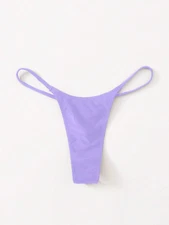 Women's Pastel Purple Sexy Swim Swimwear Cheeky G-String Thong Bikini Bottoms