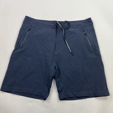 Mack Weldon Shorts Performance Stretch Drawstring Waist Blue Size XL Tech CHino