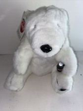 Coca-Cola 1993 CUTE POLAR BEAR W/ COKE BOTTLE 7" Push STUFFED ANIMAL TOY