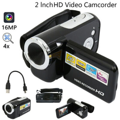 2'' LCD 1080P Digital Video Camera Camcorder 16MP 16X Zoom Mini DV Camera Black