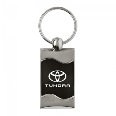 Toyota Tundra Logo Rectangular Wave Key Chain Ring Fob Black