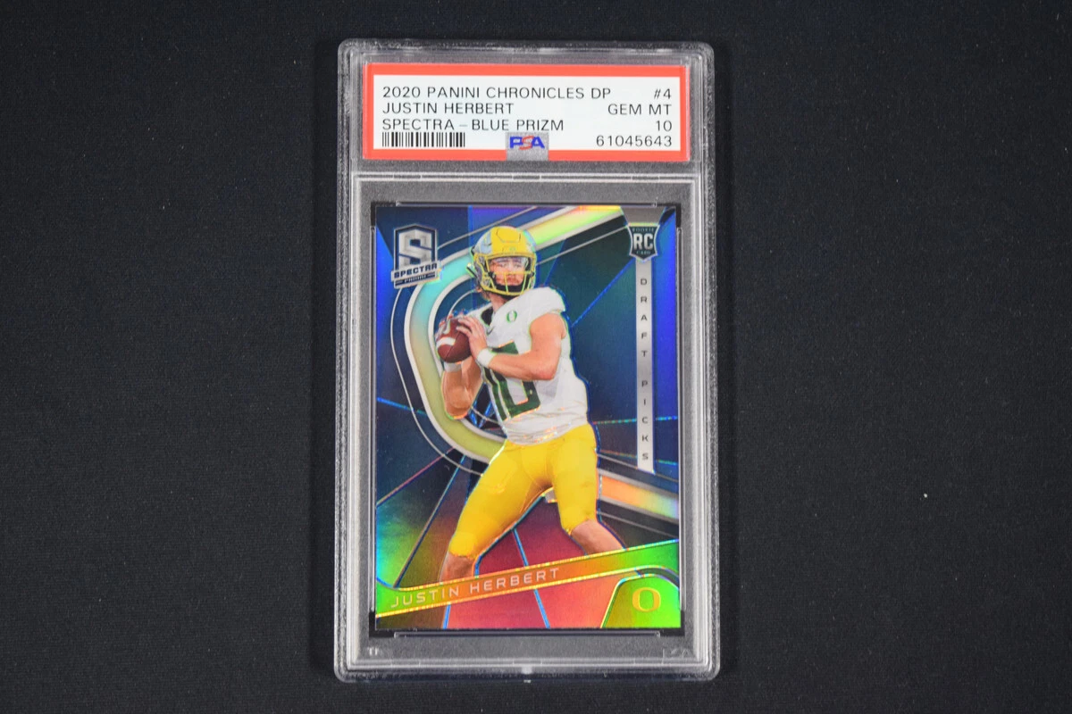 Justin Herbert Panini Chronicles Draft Picks Spectra #4 Blue