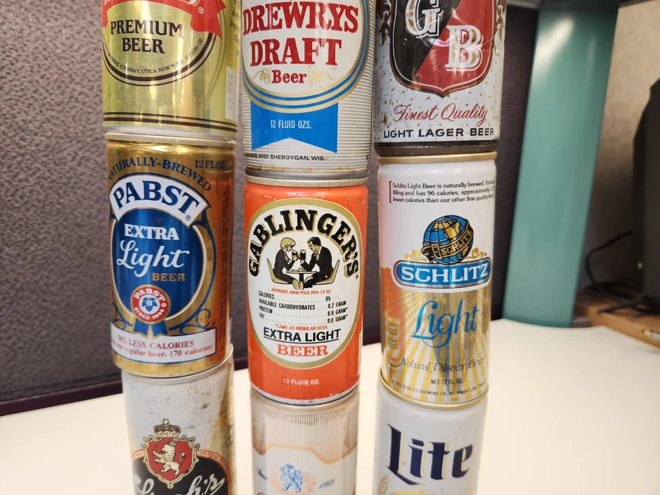 Lot Of 9 Vintage Metal Empty Beer Cans Pictured #pe40 - Image 2 of 4