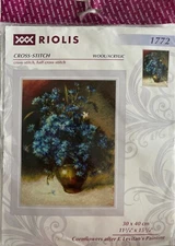 RIOLIS CROSS STITCH #1772 'CORNFLOWERS' (Levitan Painting) 11.75" x 15.75" *NEW*
