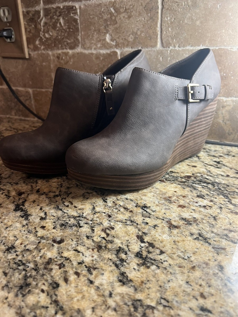 Scholls Honor Boots Bootie Cool Fit Memory Foam Womens Wedge