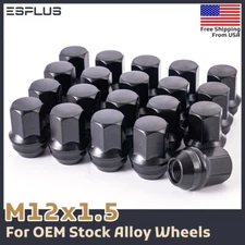 20 Black 12x1.5 Factory OEM Stock Lug Nuts for Ford Focus Fusion Escape EcoSport