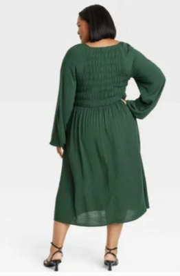 slim fit dress slacks Women's Mari Smocked Dress | Evergreen Plaid main image 1
