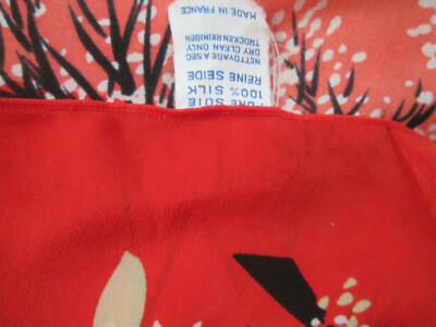 Écharpe MAGGY ROUFF En Soie 100% - Vintage Rouge - 37 X 140 Cm - Made In France
