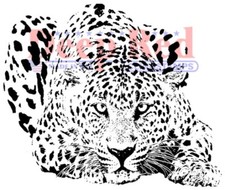 Deep Red Stamps Leopard Rubber Cling Stamp