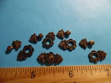 SMALL METAL TOGGLE BUTTONS~STYLE B~3/4"~ANTIQUE BRONZE~SET 5~ DOLLS