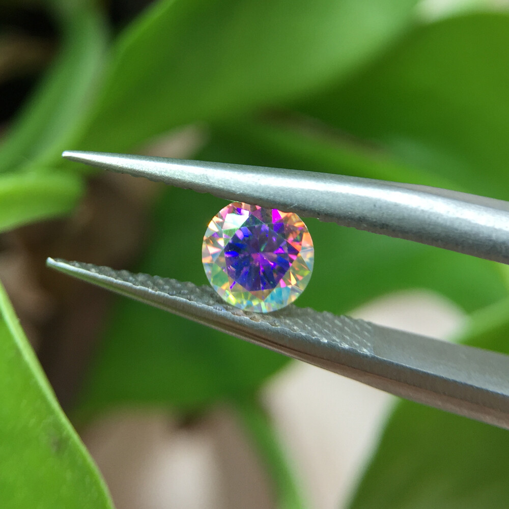 Various colors 5-9mm Red Blue Round Cut Loose Moissanite With GRA